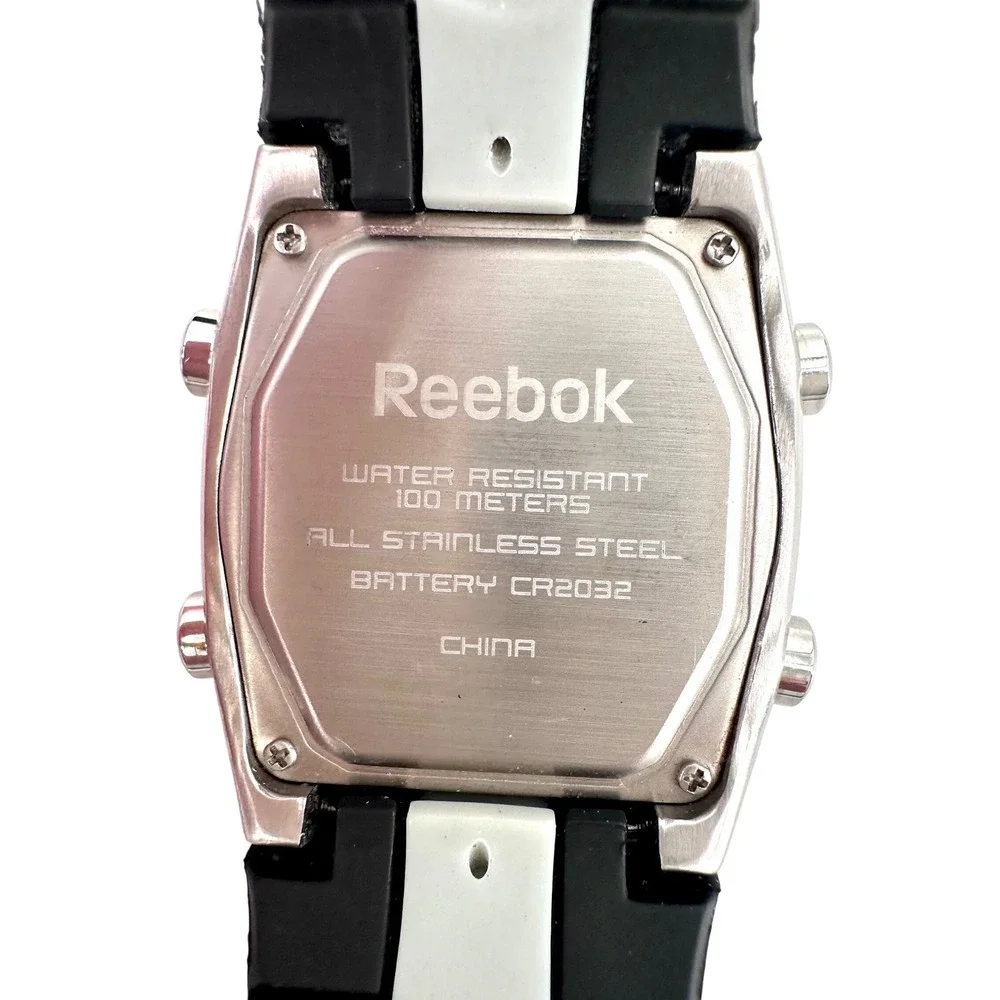 Vintage Reebok Digital Sport Watch Men's 41mm Black Gray 100M Chronograph Alarm